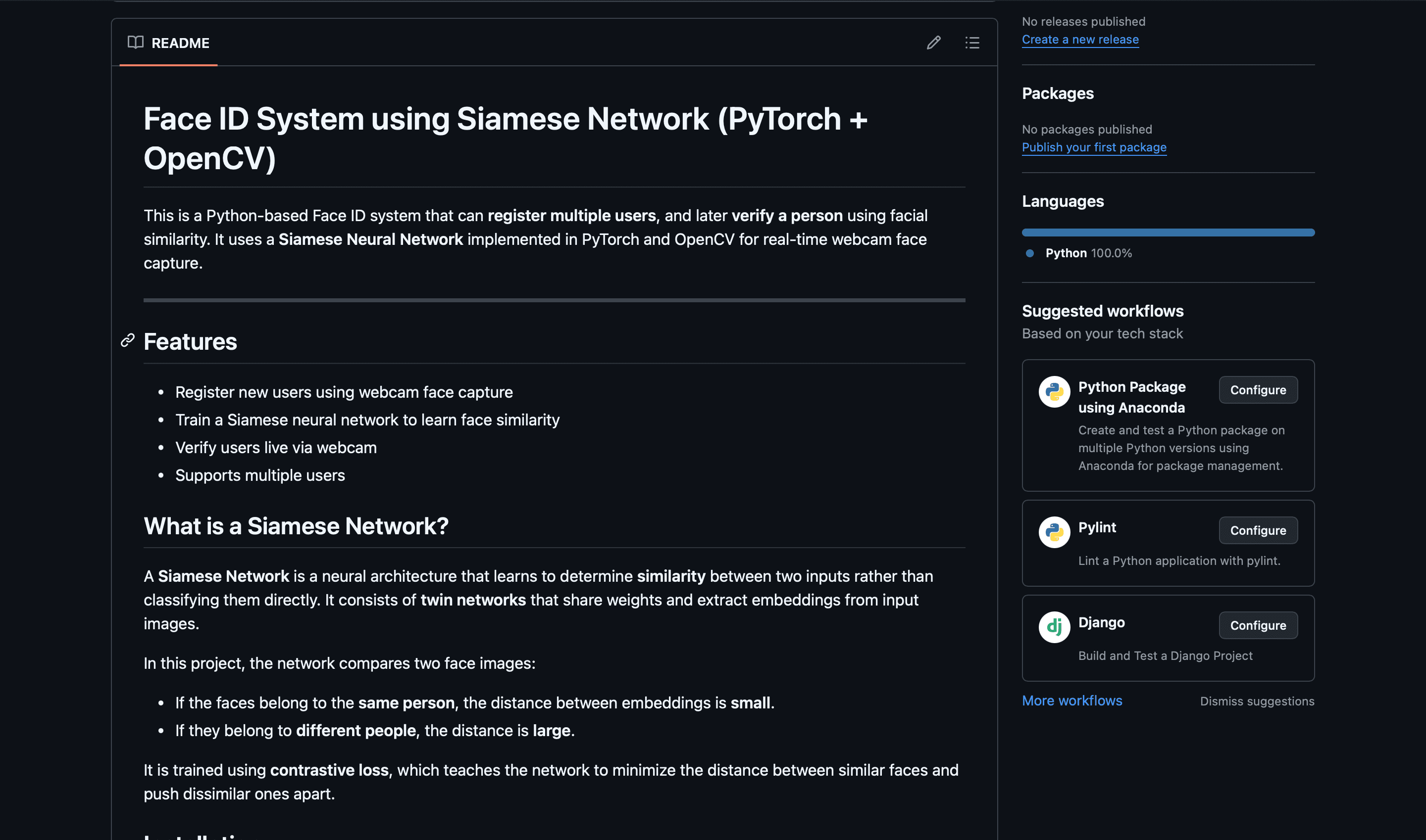 Face ID System using Siamese Network (PyTorch + OpenCV)