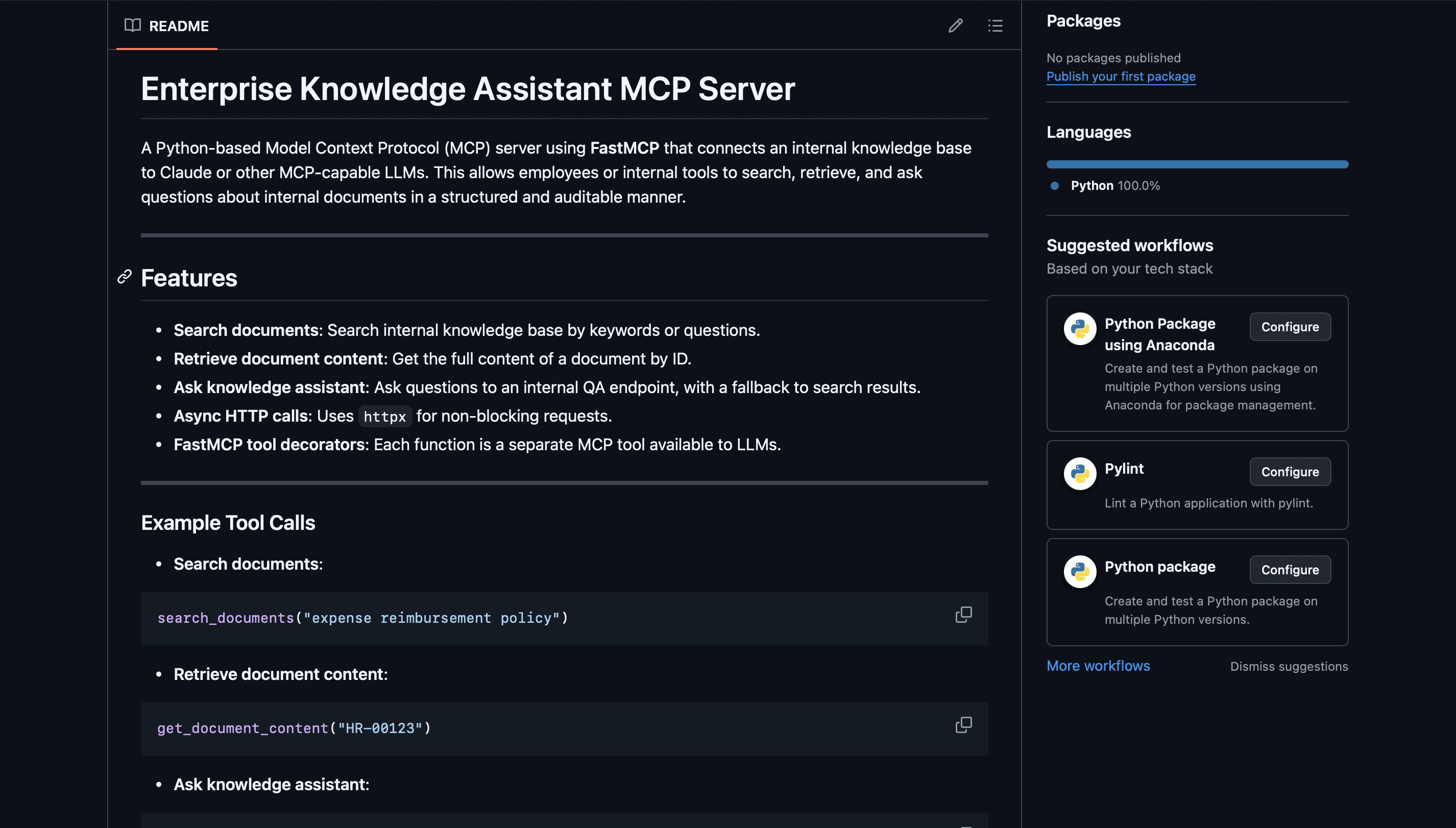 Enterprise Knowledge Assistant MCP Server